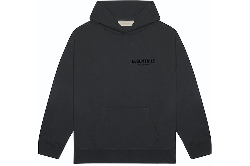 Fear of God Essentials Pullover Chest Logo Hoodie Stretch Limo/Black (SS22)